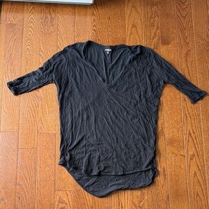 Express Black V-Neck Short Sleeve Women's Top